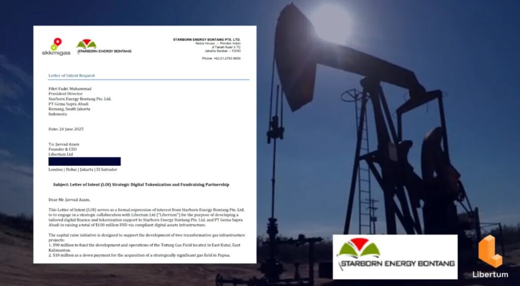 Starborn Energy Taps Libertum to Tokenize $100M in Southeast Asian Gas Projects